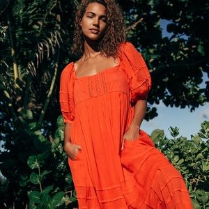 Let’s Be Friends Midi Dress in Ruby Red